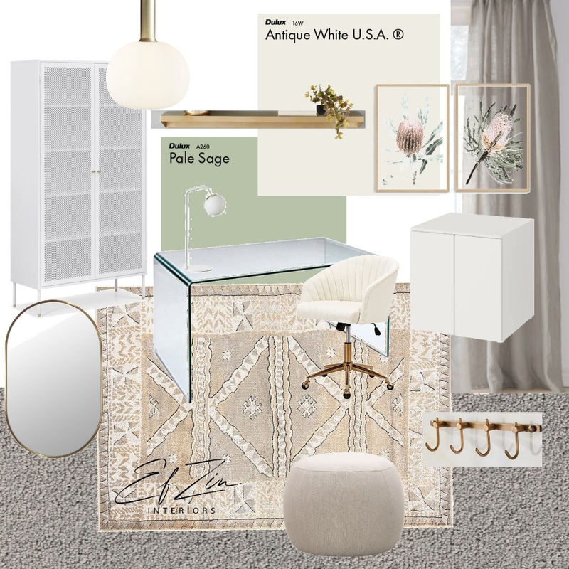 Sage & White Home office Mood Board by EF ZIN Interiors on Style Sourcebook