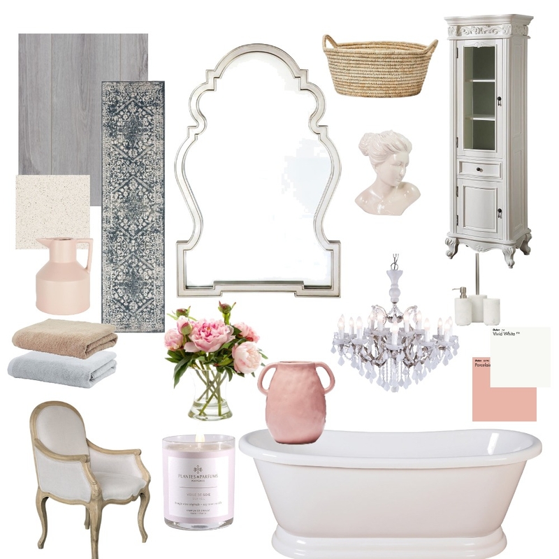 Pink French Bathroom Mood Board by Chanebothma on Style Sourcebook