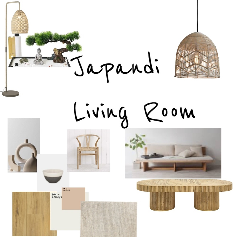 Japandi Living Room Mood Board by Jasmeen on Style Sourcebook