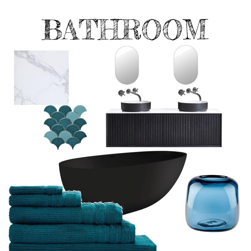 BATHROOM BK AND TURQUIZ VINTAGE Mood Board by LYAT on Style Sourcebook