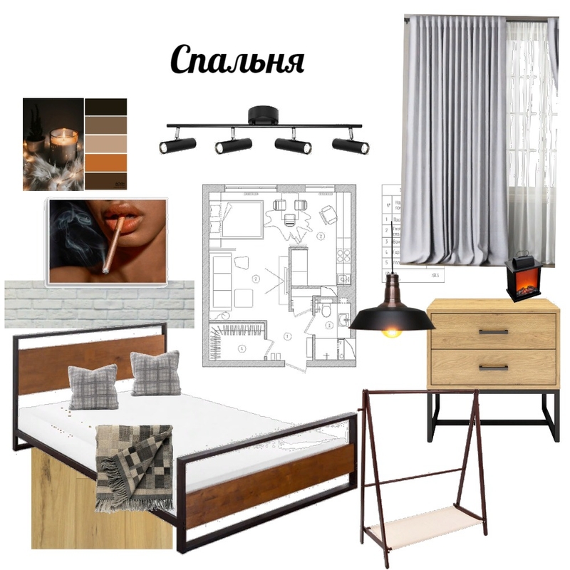 спальня лофт Mood Board by Надежда Широбокова on Style Sourcebook