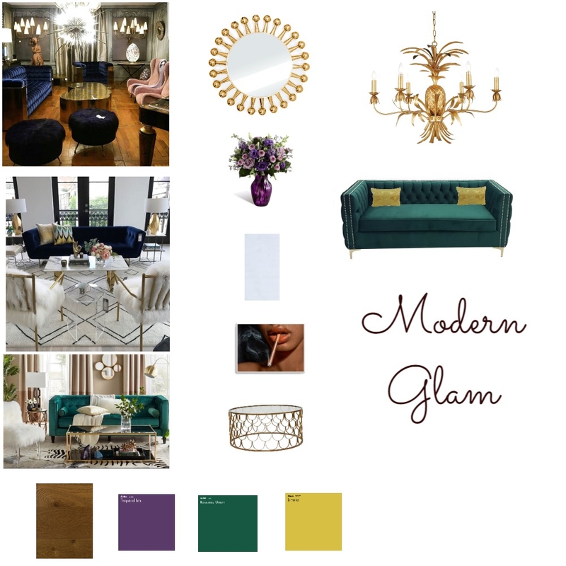 Modern Glam Mood Board by Twambilile Mwafulilwa on Style Sourcebook