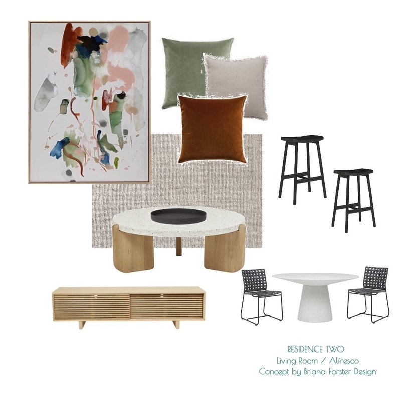 Oakmont Airbnb R2 Living Room Alfresco Mood Board by Briana Forster Design on Style Sourcebook