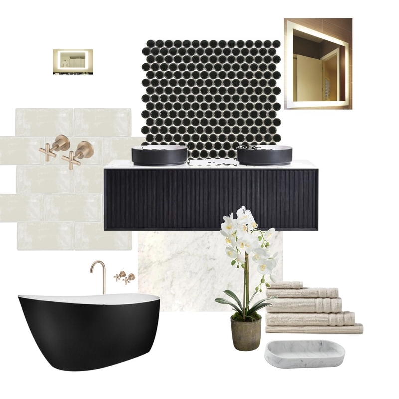 Monochrome Bathroom Mood Board by Studio LJW on Style Sourcebook