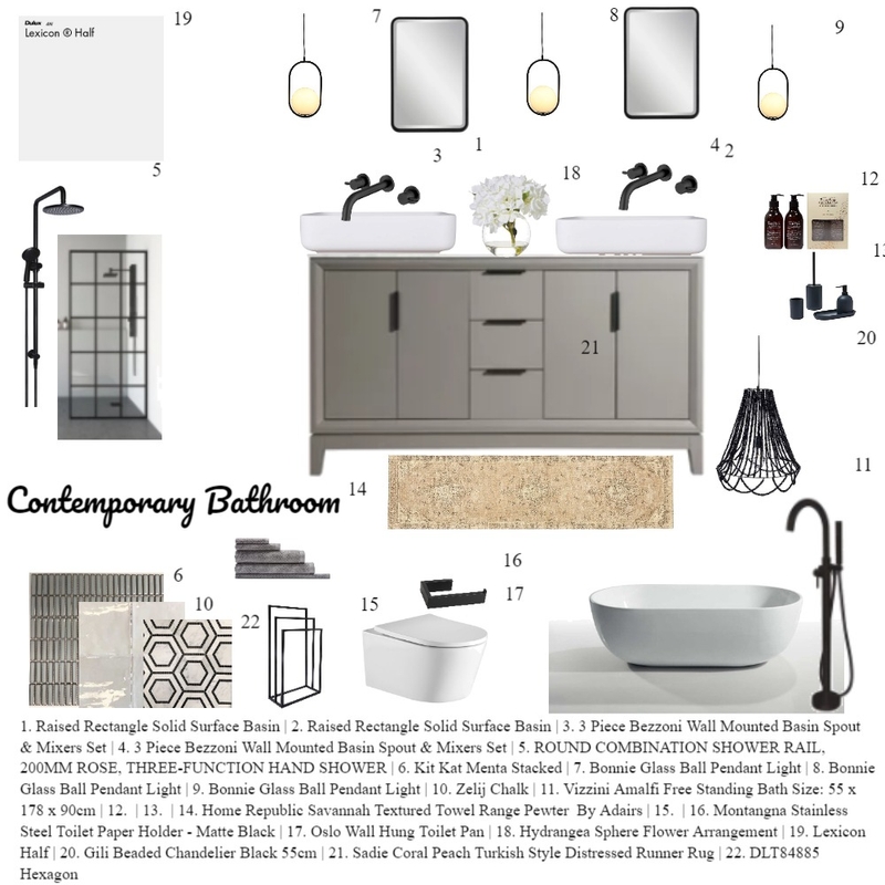 Bathroom Final Mood Board by Hloni Makuluma on Style Sourcebook