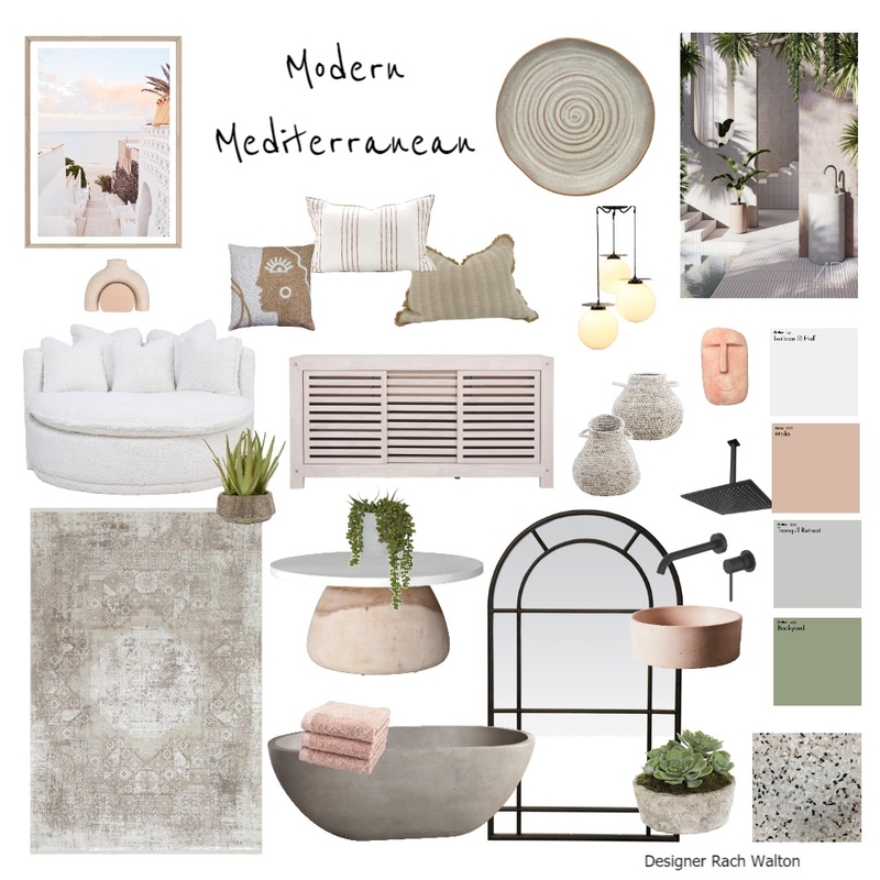 Modern Mediterranean Mood Board by rachwalton on Style Sourcebook