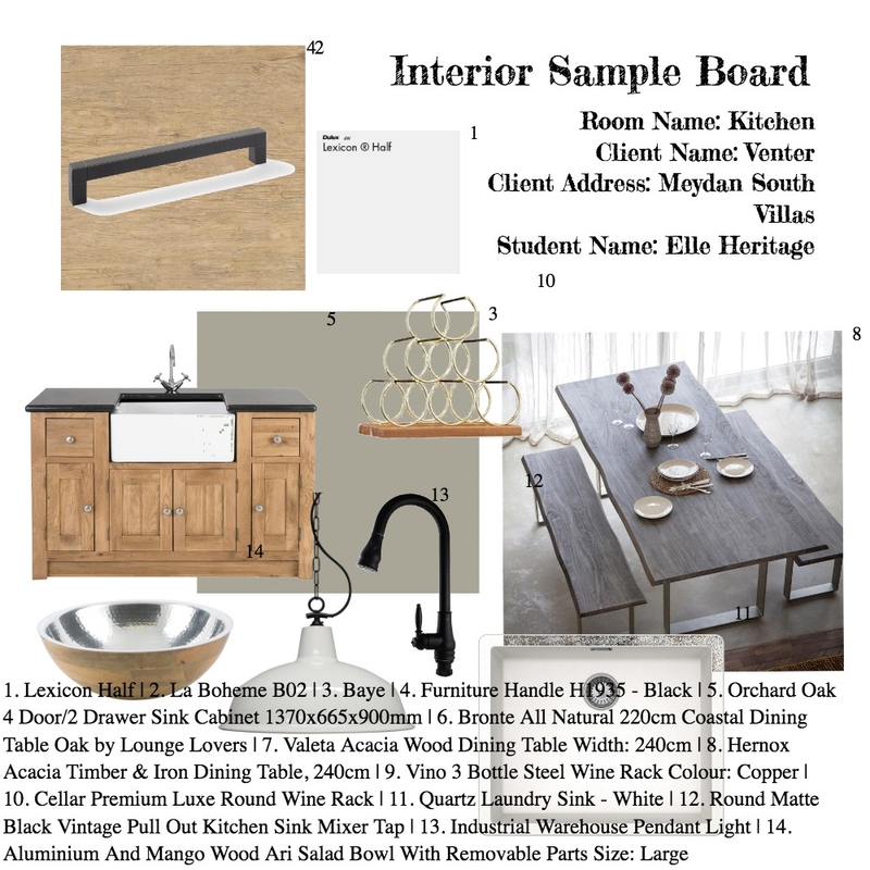 Kitchen Mood Board by Elle on Style Sourcebook