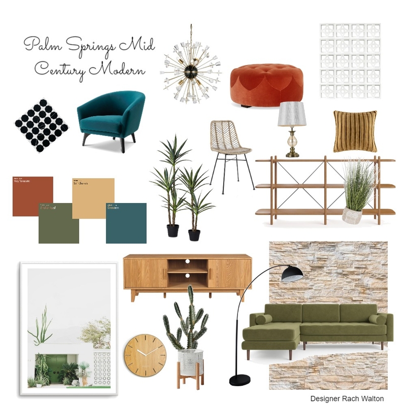 Palm Springs Mid Century Modern Mood Board by rachwalton on Style Sourcebook