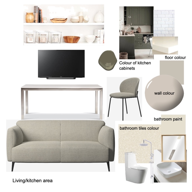 QC 2 kitchen/living/bathroom area Mood Board by Margo Midwinter on Style Sourcebook