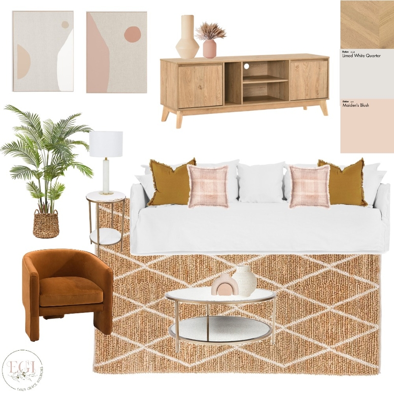 Warm Living Room Mood Board by Eliza Grace Interiors on Style Sourcebook