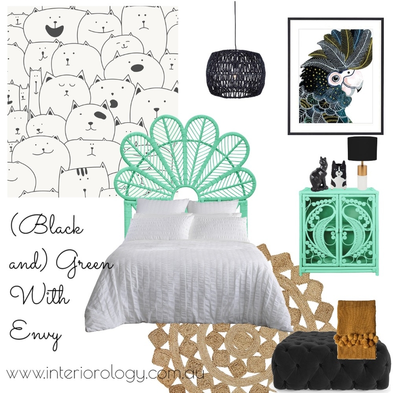 Black and Green with Envy Mood Board by interiorology on Style Sourcebook