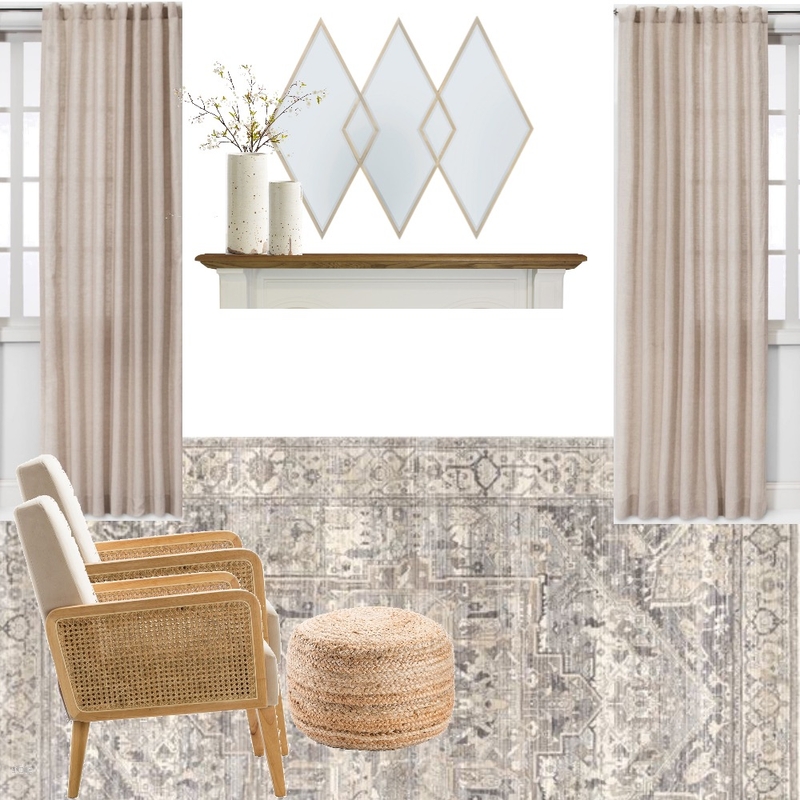 Cortney Lamew LR Fireplace View Mood Board by DecorandMoreDesigns on Style Sourcebook