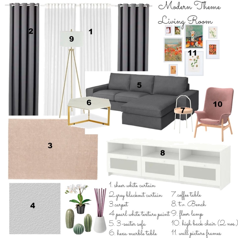 MODERN LIVING ROOM Mood Board by kokila teotia on Style Sourcebook