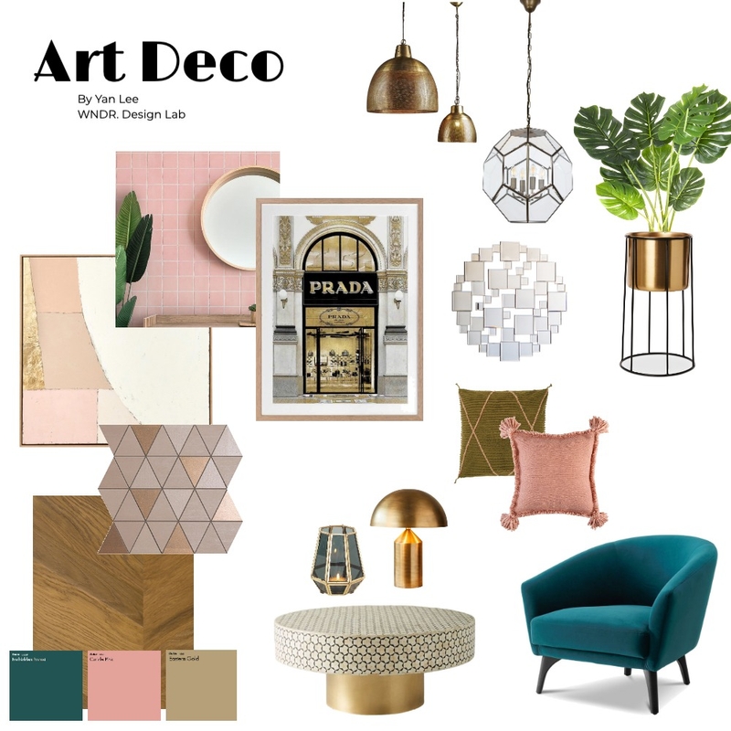 Module 3 - Part A - Art Deco Moodboard Mood Board by wndr.designlab on Style Sourcebook