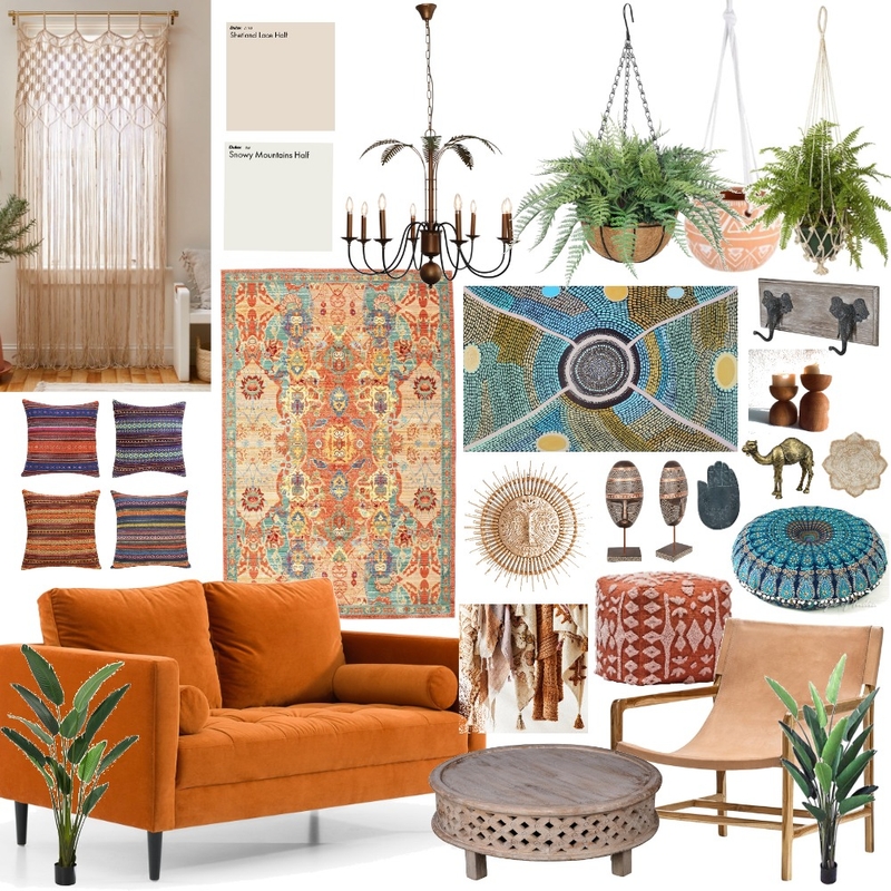 Bohemian Living Room Mood Board by storay on Style Sourcebook