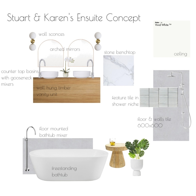 Stuart & Karen's Ensuite Mood Board by Design+Style+Create on Style Sourcebook