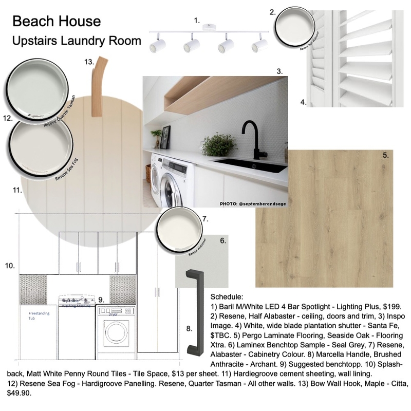 Laundry Room Sample Board Mood Board by Helen Sheppard on Style Sourcebook