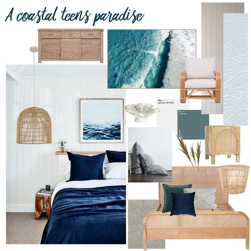 Coastal teens bedroom Mood Board by hales29 on Style Sourcebook