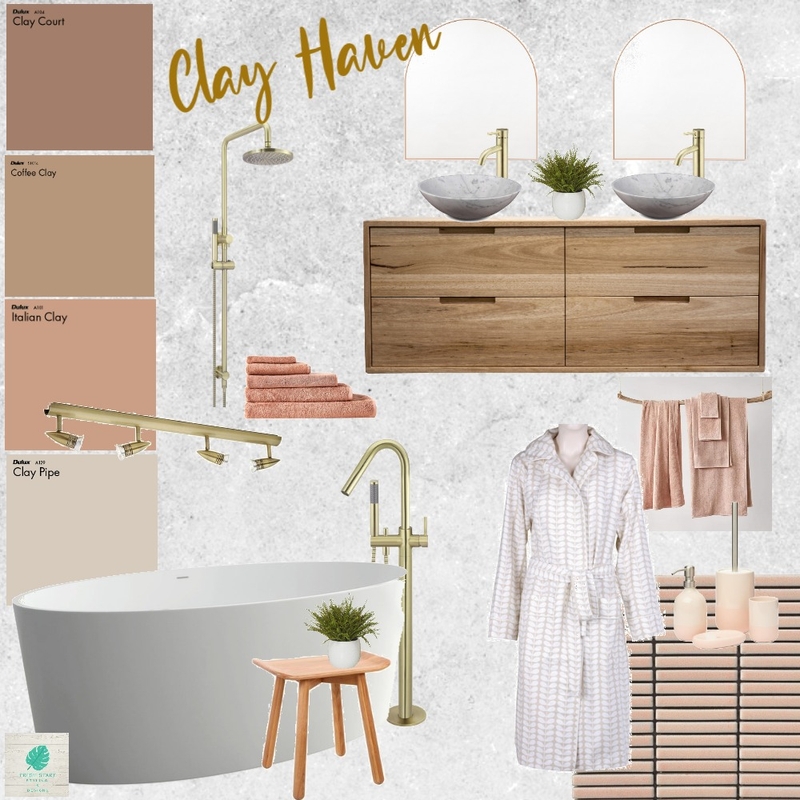 Earthy Bathroom Mood Board by Fresh Start Styling & Designs on Style Sourcebook