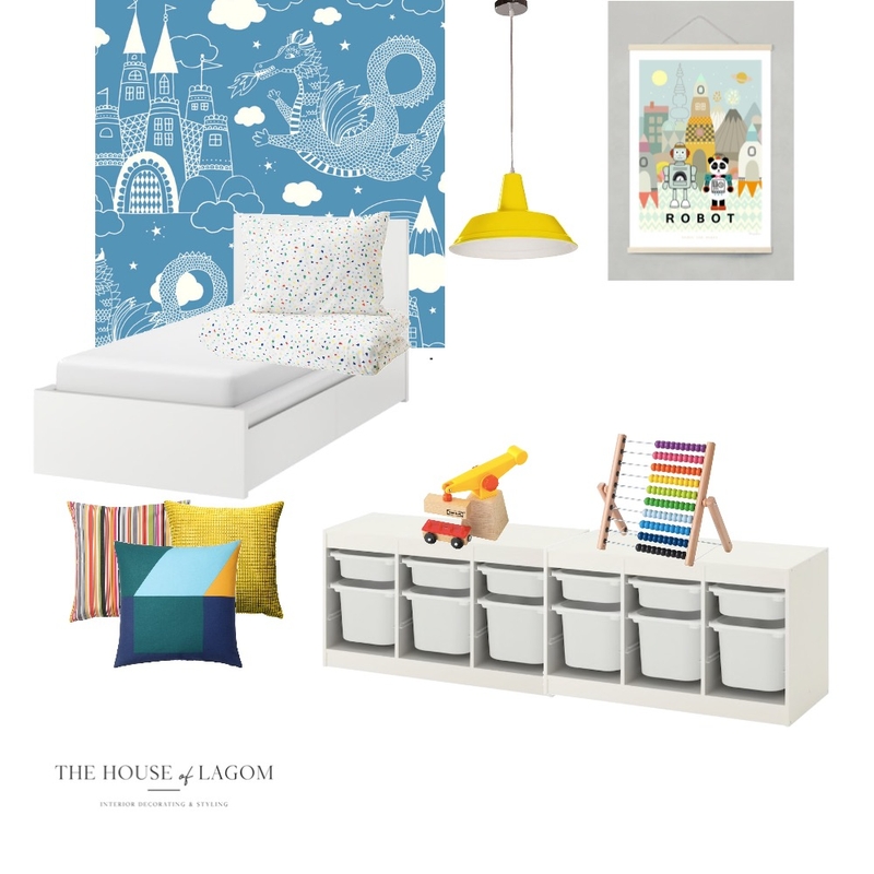 Boys Bedroom, Dragon Wallpaper Mood Board by The House of Lagom on Style Sourcebook