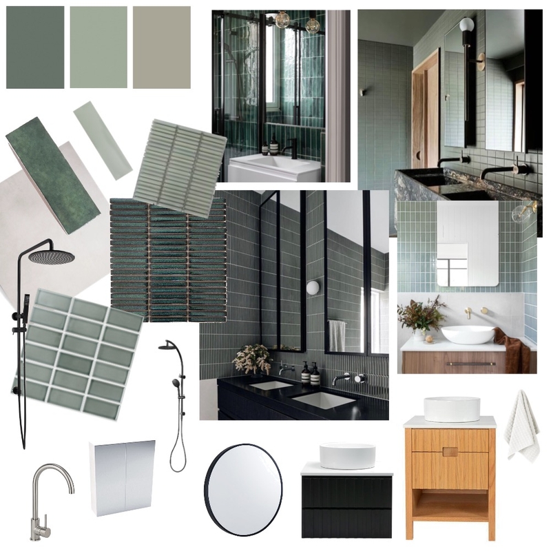 Wilson - Ensuite Concept (Green) Mood Board by Kahli Jayne Designs on Style Sourcebook