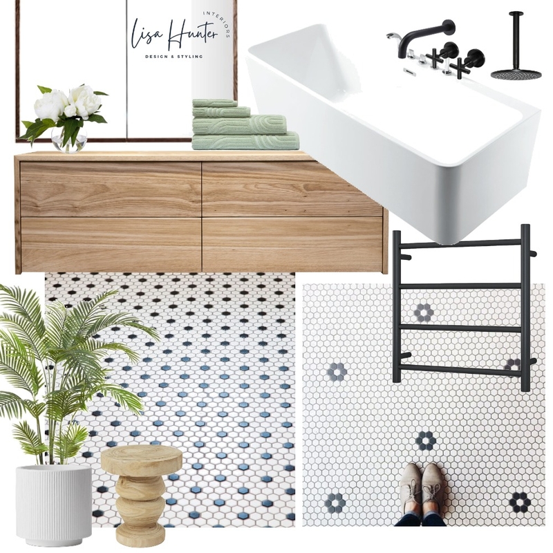 Black and White Bathroom Mood Board by Lisa Hunter Interiors on Style Sourcebook