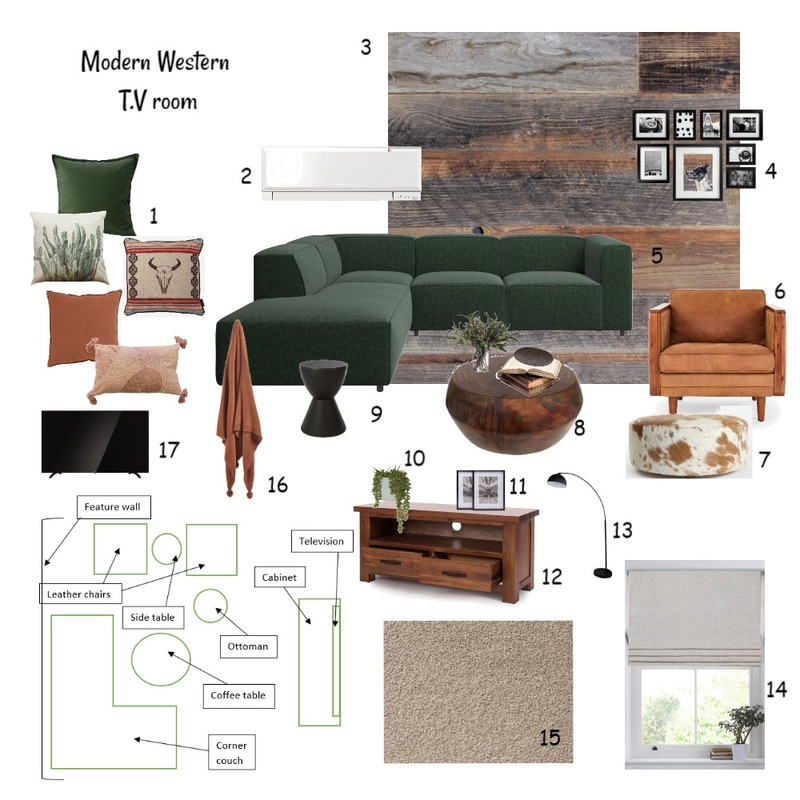 Modern western T.V room Mood Board by Joybird on Style Sourcebook