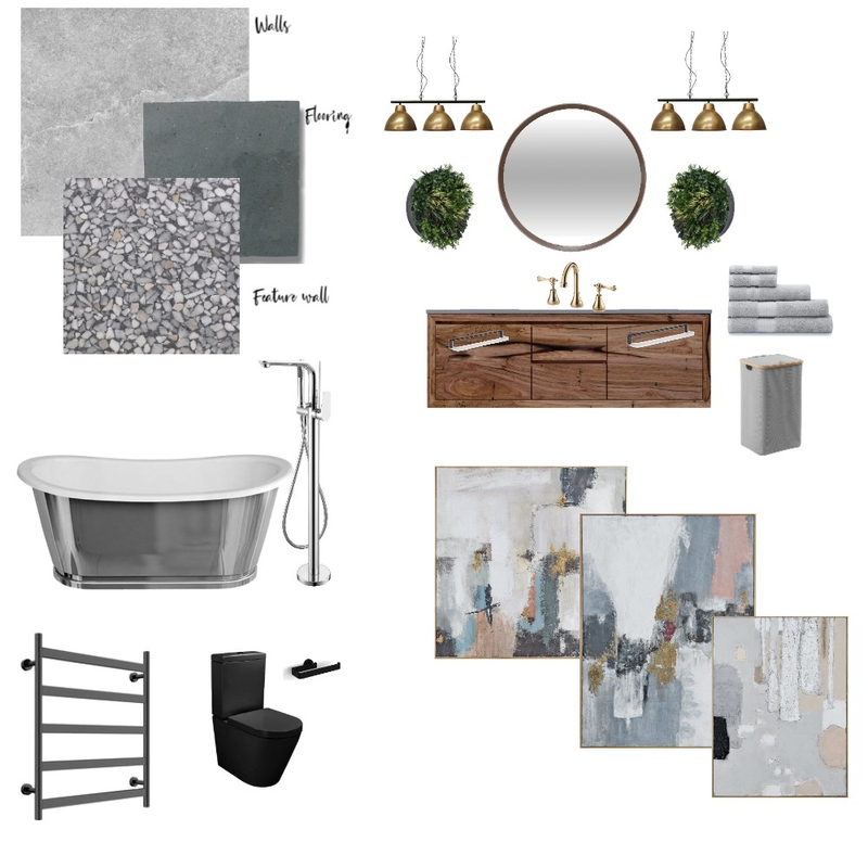 Industrial Bathroom Mood Board by vivcolourstudio on Style Sourcebook