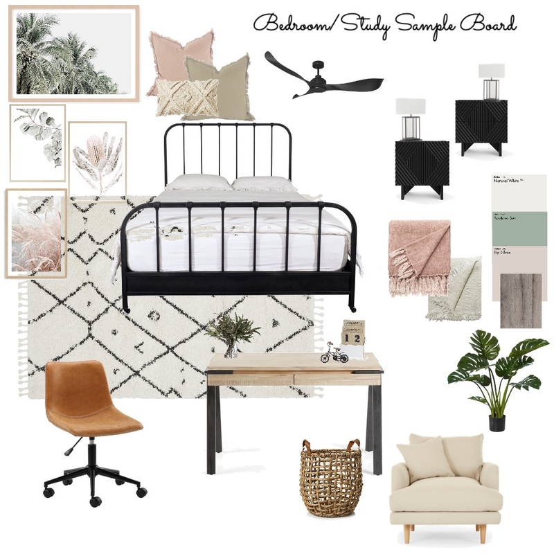 Bedroom/Study Sample Board Mood Board by Britnie on Style Sourcebook