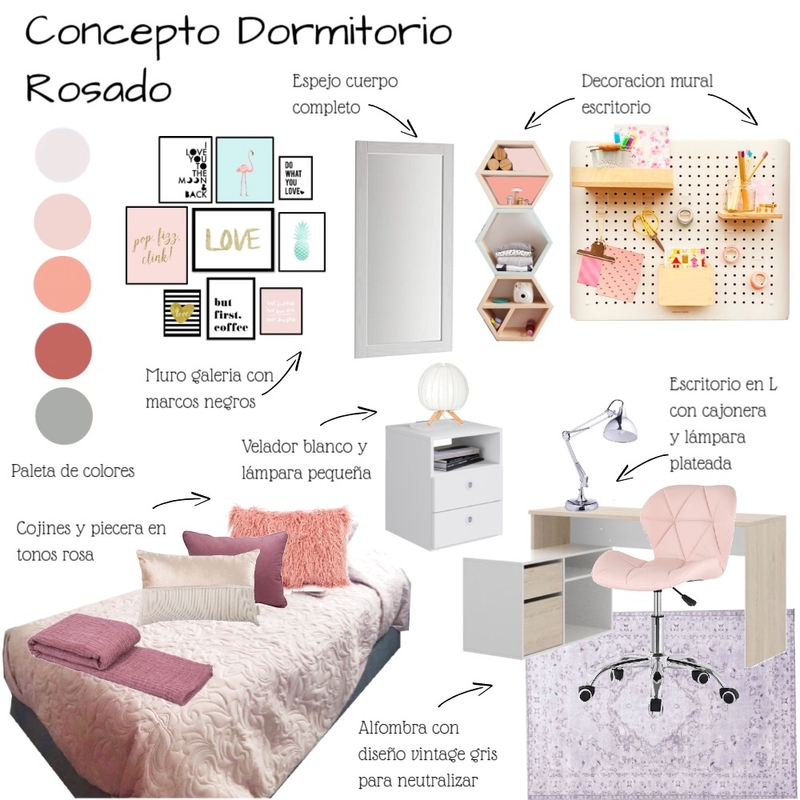 dormitorio rosado 1 Mood Board by caropieper on Style Sourcebook