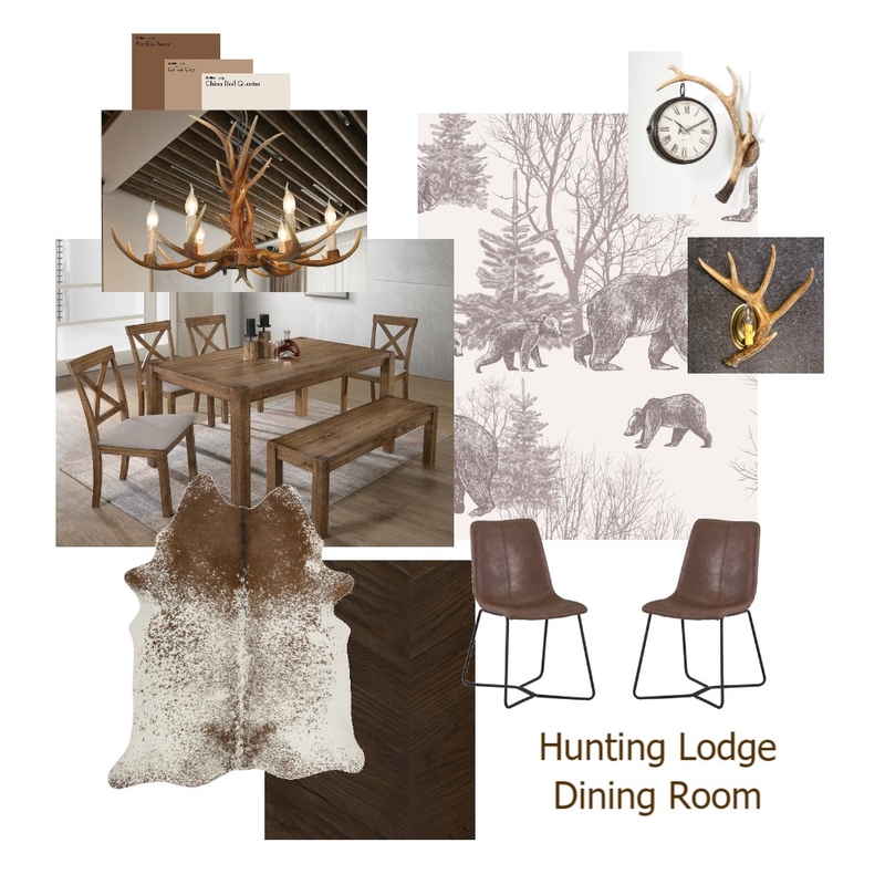 Hunting Lodge Rustic Dining Room Mood Board by vanessatdesigns on Style Sourcebook