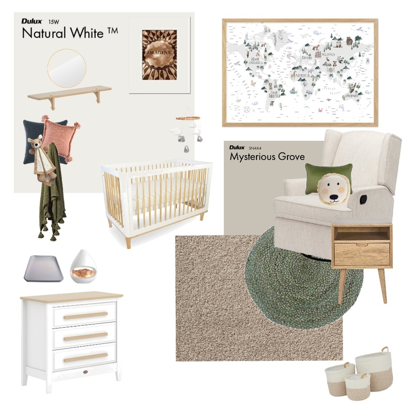 Baby Mondon Nursery final Mood Board by lloukia on Style Sourcebook