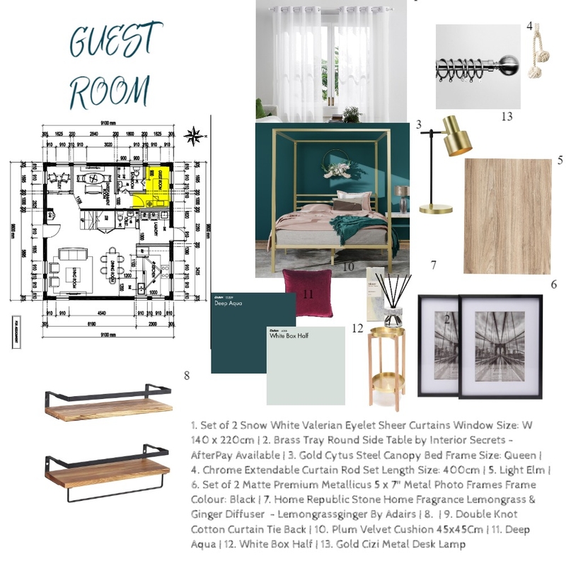 GUEST BEDROOM Mood Board by BHUNG on Style Sourcebook