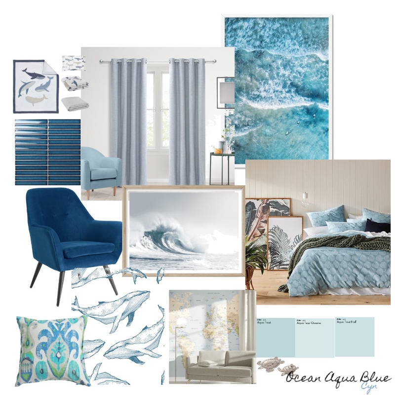 Ocean Aqua Blue Mood Board by Cynthia Almelia on Style Sourcebook