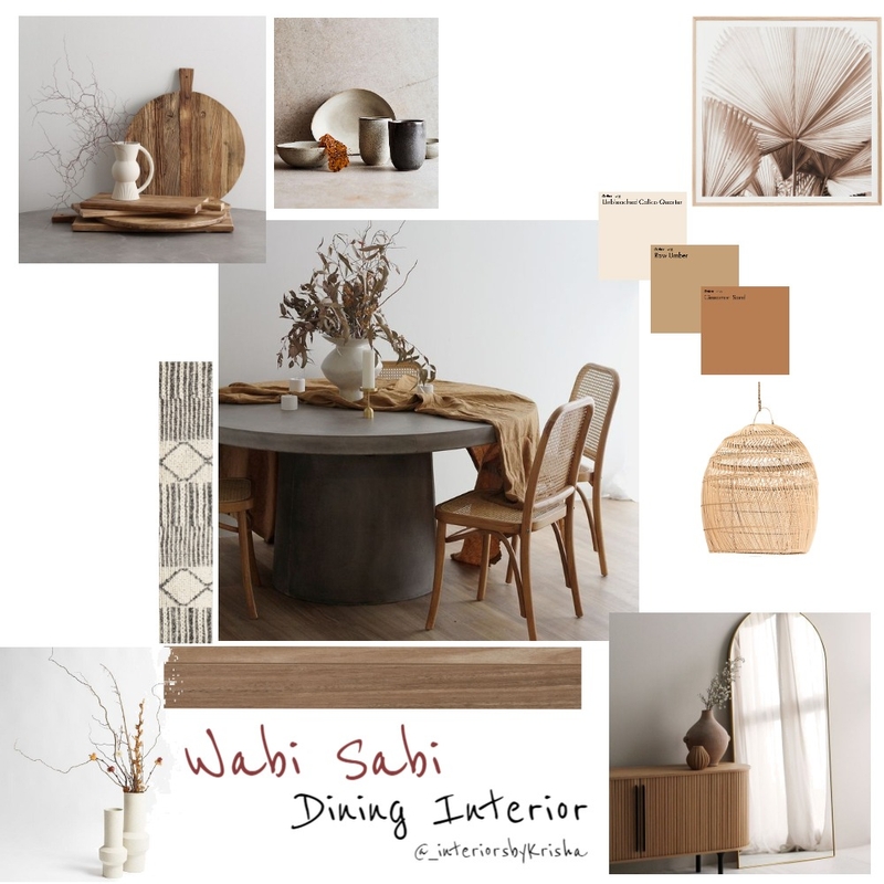 Wabi Sabi Dining Interior - Assignment 3 Mood Board by Interiors by Krisha on Style Sourcebook