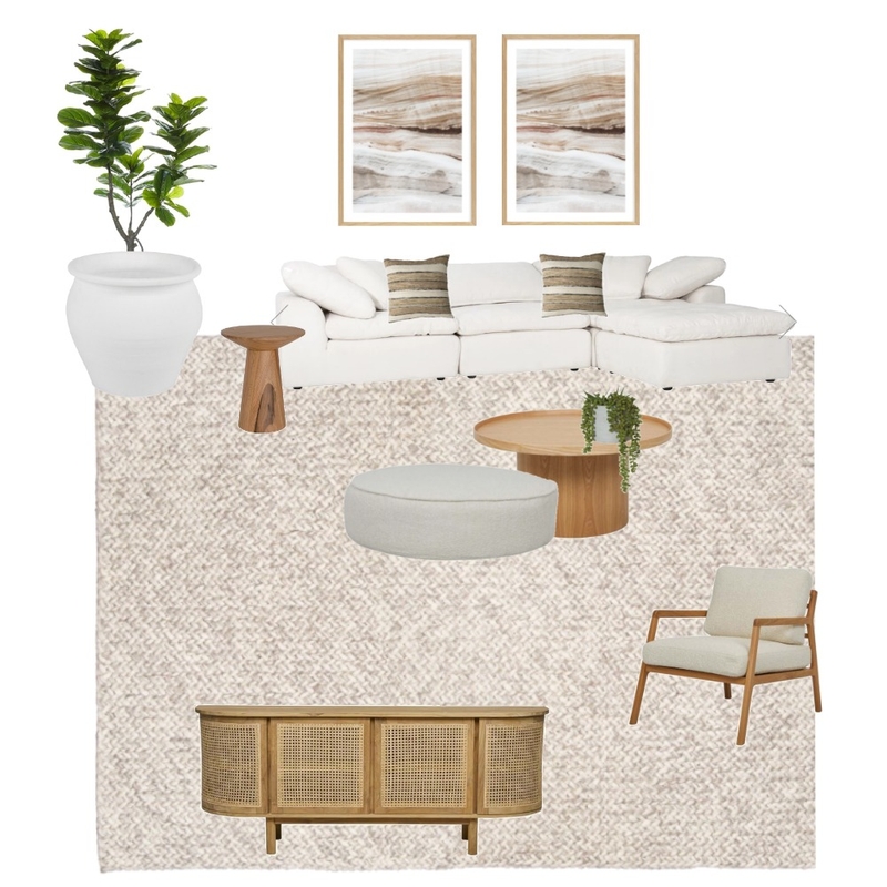 Vanessa Main Living Mood Board - Milk Boucle & Light Oak Chair - Sketch Globewest Mood Board by Insta-Styled on Style Sourcebook