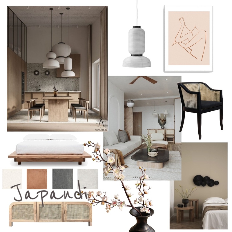 Module 3 Mood Board - Japandi Mood Board by KGrima on Style Sourcebook