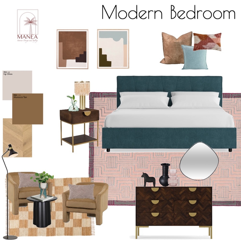 Modern bedroom Mood Board by Manea Interior Design & Styling on Style Sourcebook