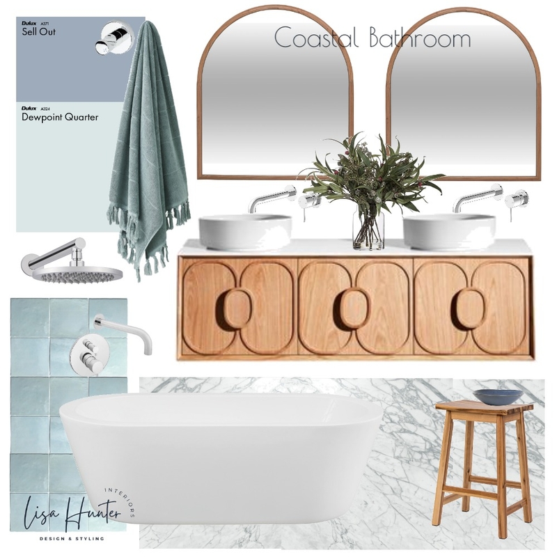 Coastal Bathroom Mood Board by Lisa Hunter Interiors on Style Sourcebook