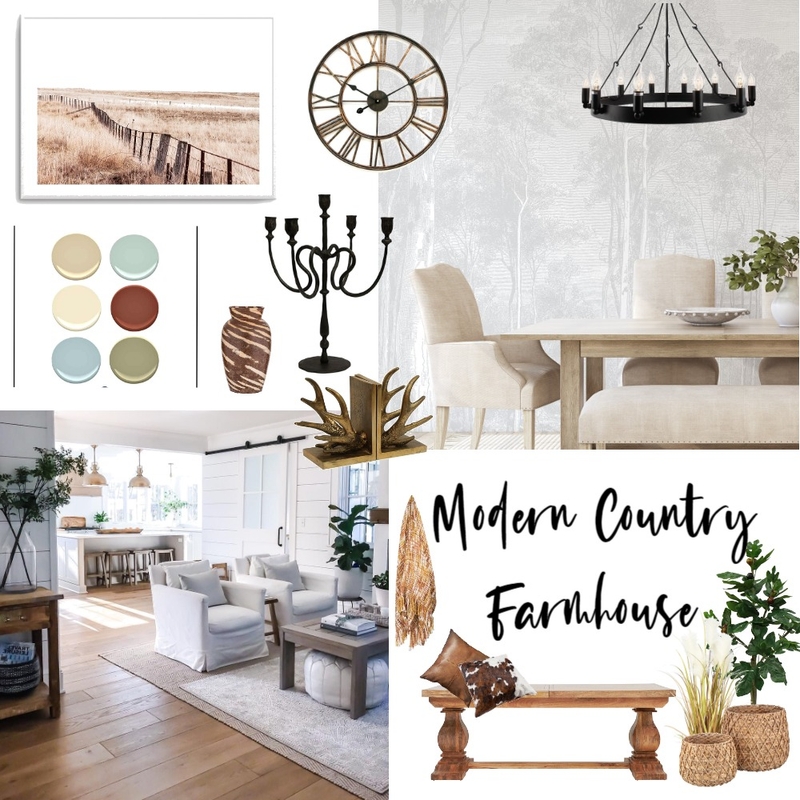 Modern Country Farmhouse Mood Board by Connected Living Designs on Style Sourcebook