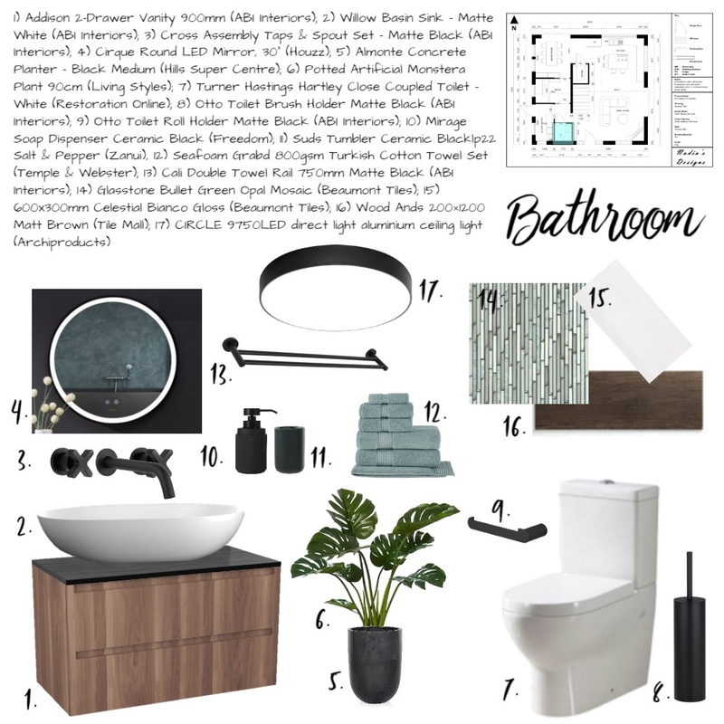 Assignment 9 - Interior Design - Bathroom Mood Board by chandre12 on Style Sourcebook