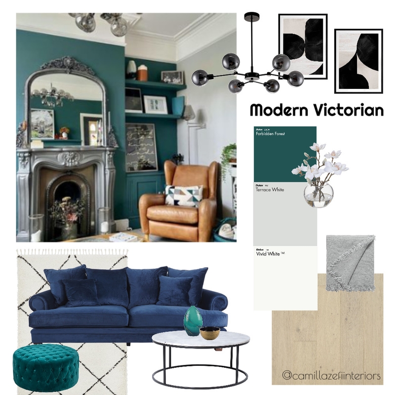 Modern Victorian Living Room Mood Board by Camilla Zefi Interiors on Style Sourcebook