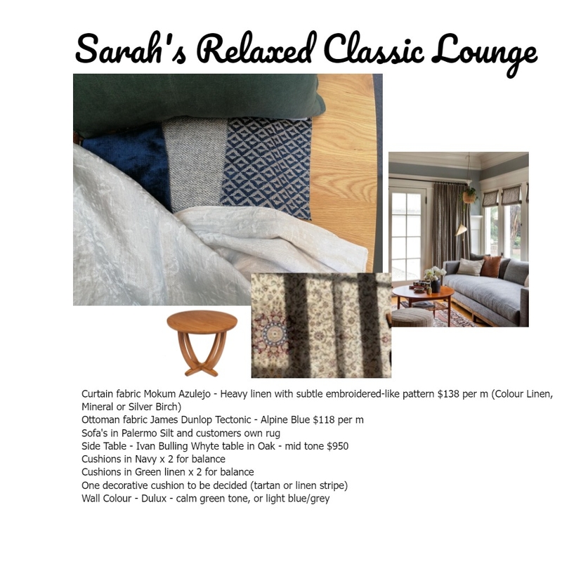 Sarah's Calm Classic Lounge Mood Board by AndreaMoore on Style Sourcebook