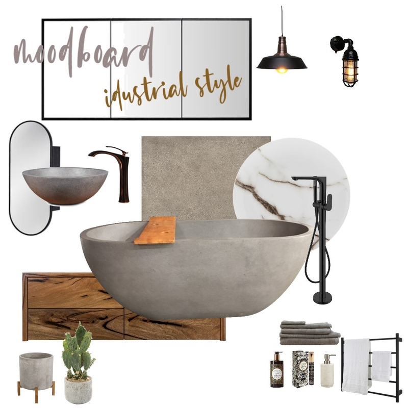 INDUSTRIAL BATHROOM Mood Board by archigehad on Style Sourcebook