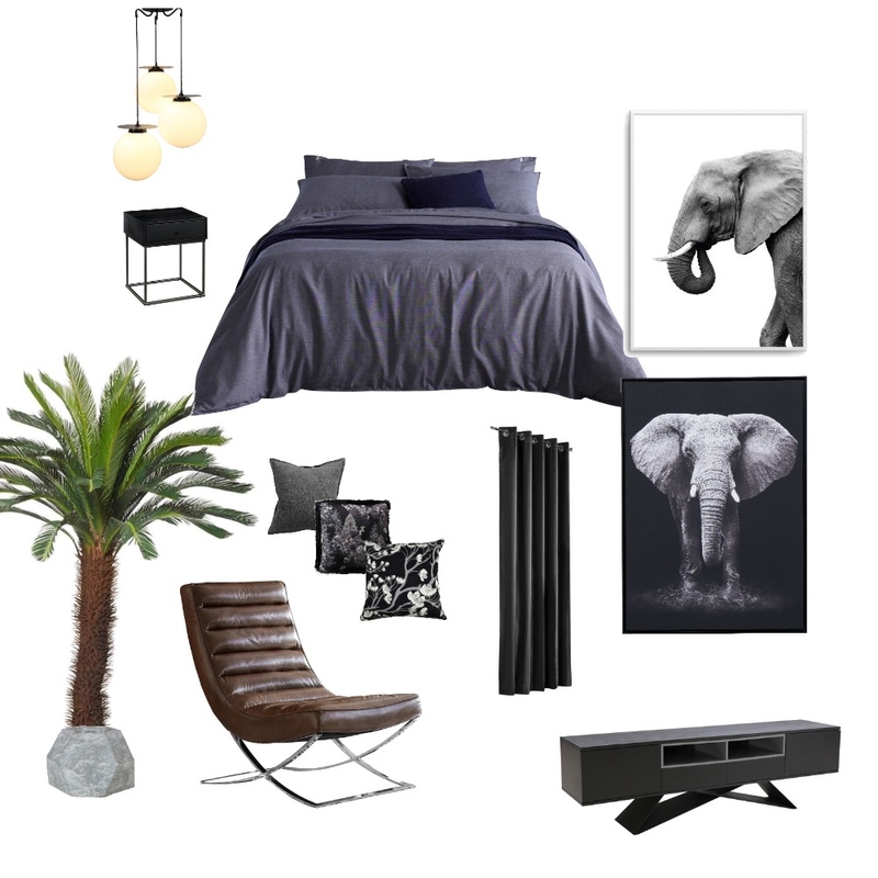 Dark minimalist bedroom Mood Board by Gold on Style Sourcebook