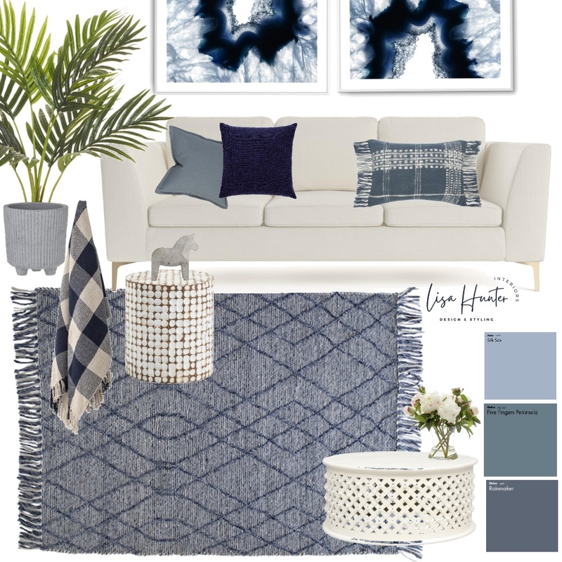 Blue Coastal Living Room Mood Board by Lisa Hunter Interiors on Style Sourcebook