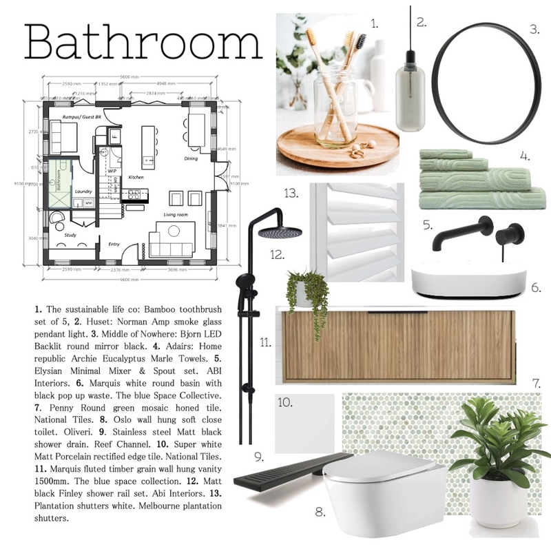 Bathroom Mood Board by Botanic Interiors on Style Sourcebook