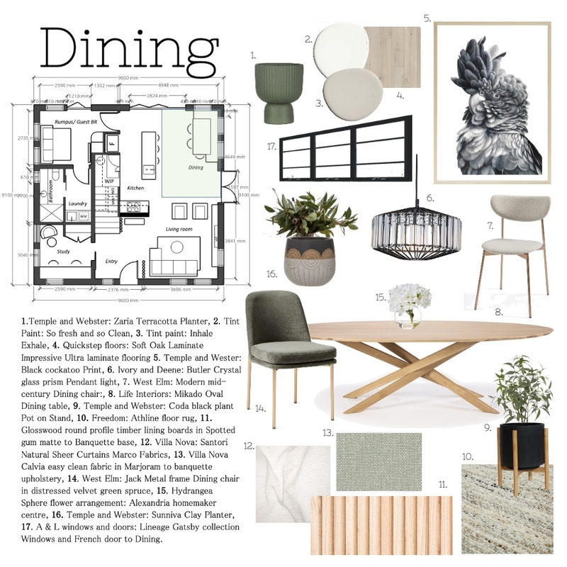 Dining room Mood Board by Truscott Interiors on Style Sourcebook