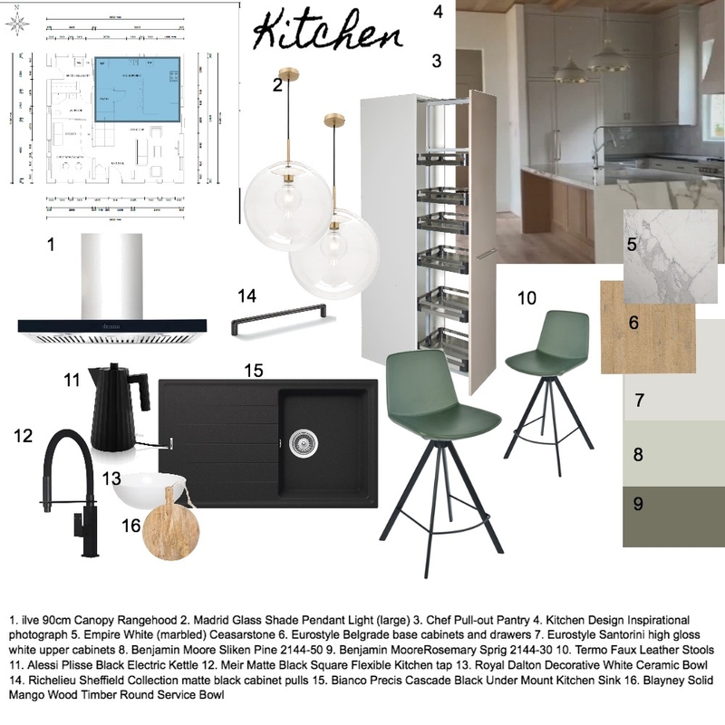 Kitchen ass.12 final Mood Board by beata zwolan on Style Sourcebook