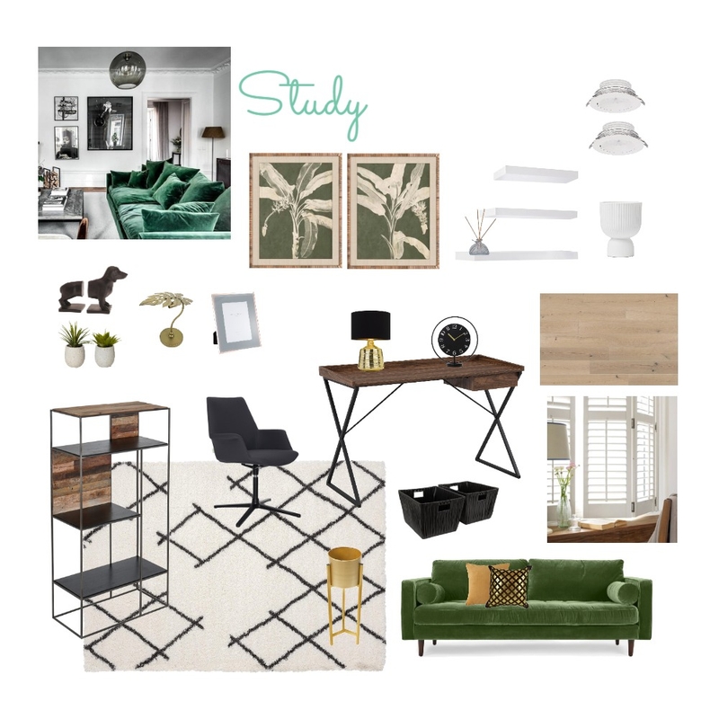 Green Monochromatic Study Mood Board by Krystallouise on Style Sourcebook